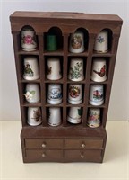 Collection of thimbles in case