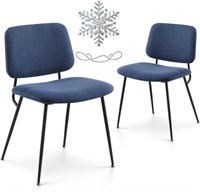 COLAMY C115T fabric dining chairs  Set of 2  Blue
