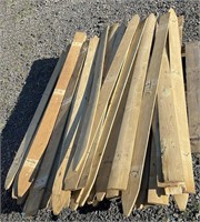 Wooden stockade fence slats, 71" long