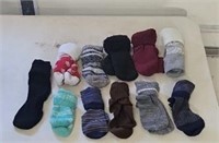 11pr Collection of Socks, Cotton, Wool, Long and