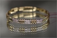 14kt yellow gold Diamond Bangle Bracelet featuring