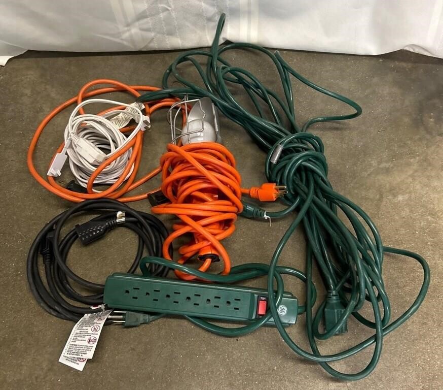 Hanging Shop Light,  Extension Cords, Surge