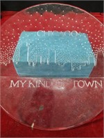 Glass Chicago My Kind of Town Platter 13"