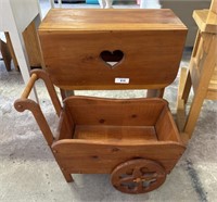 Country Pine Heart End Table & Wagon.