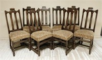 European Farmhouse Style Slat Back Oak Chairs.