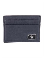 Dolce & Gabbana Blue Leather Card Holder