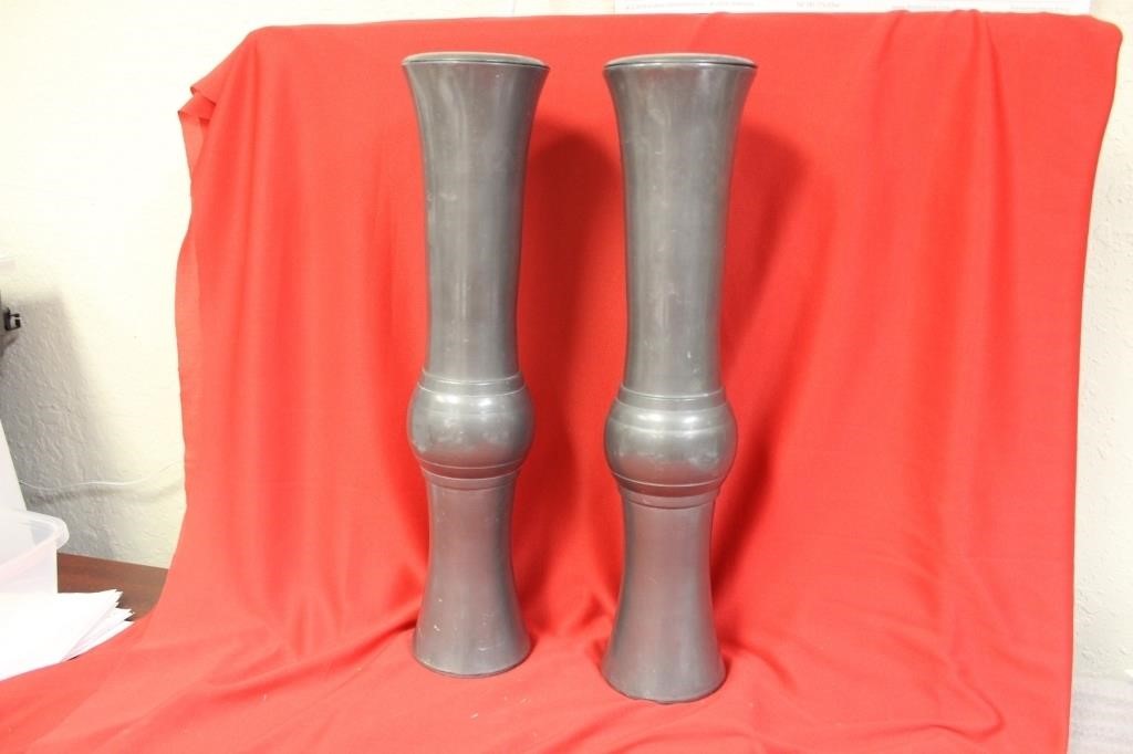 A Pair of Pewter Funeral Powder Container?