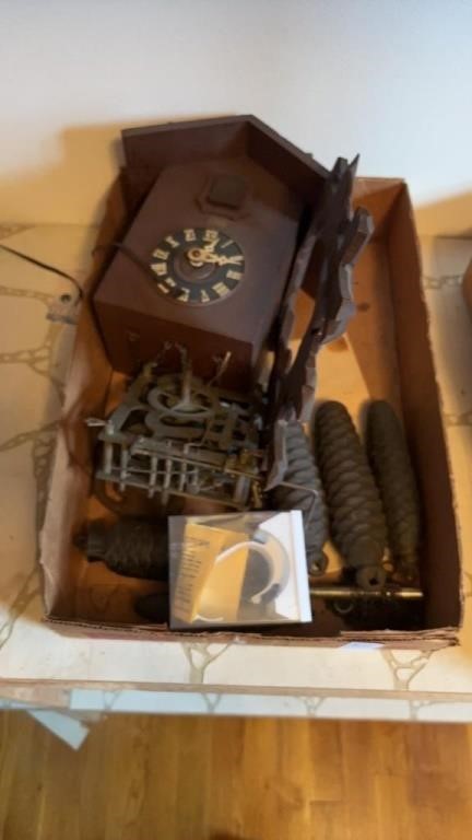 Tray Lot of Assorted Clock Parts