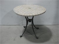 30"x 28.5" Metal Base & Tile Top Table