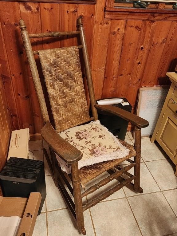 Antique Woven Rocking Chair