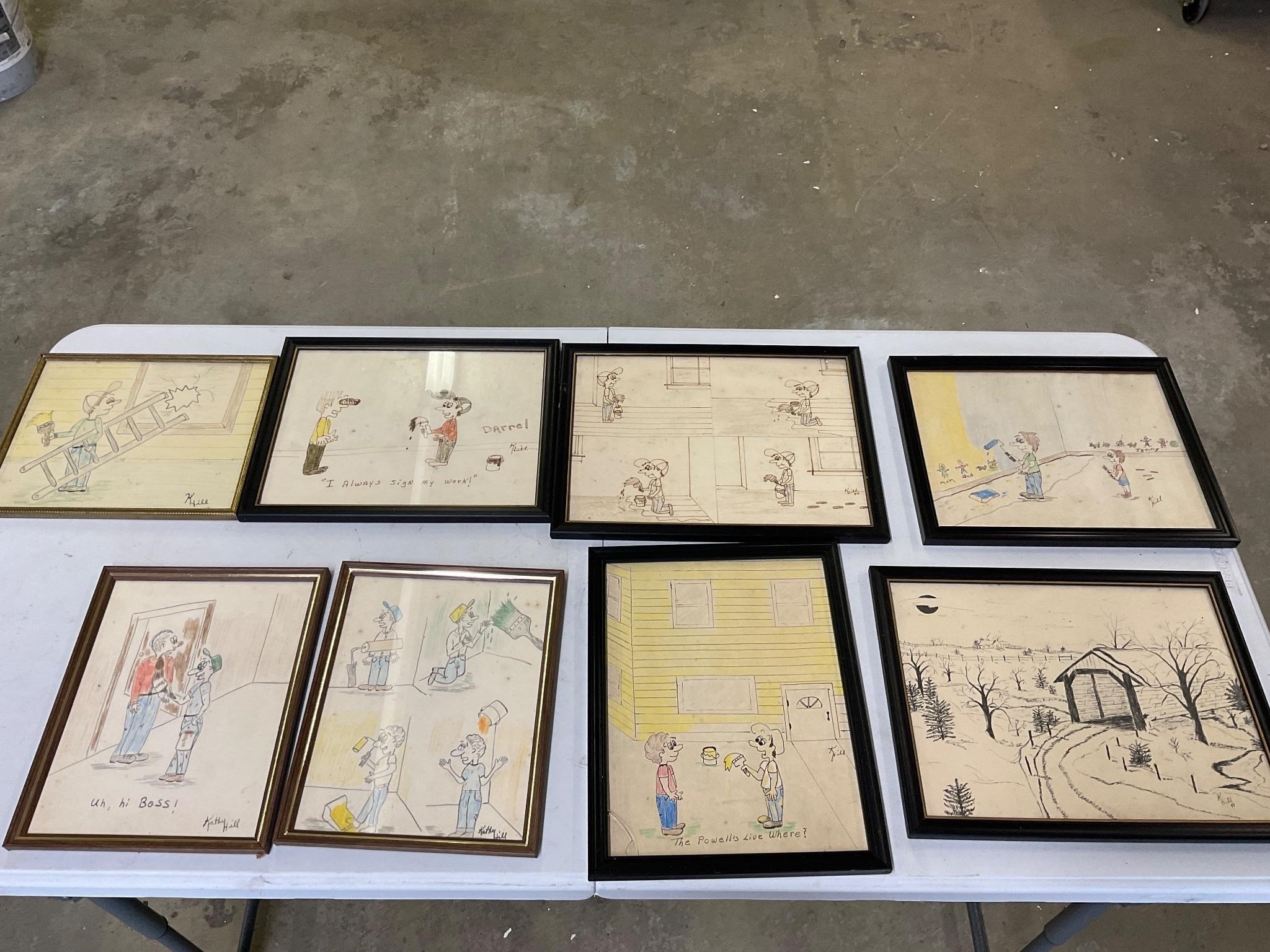 Kathy Hill Framed Drawings