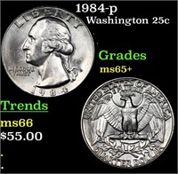 1984-p Washington Quarter 25c Grades GEM+ Unc