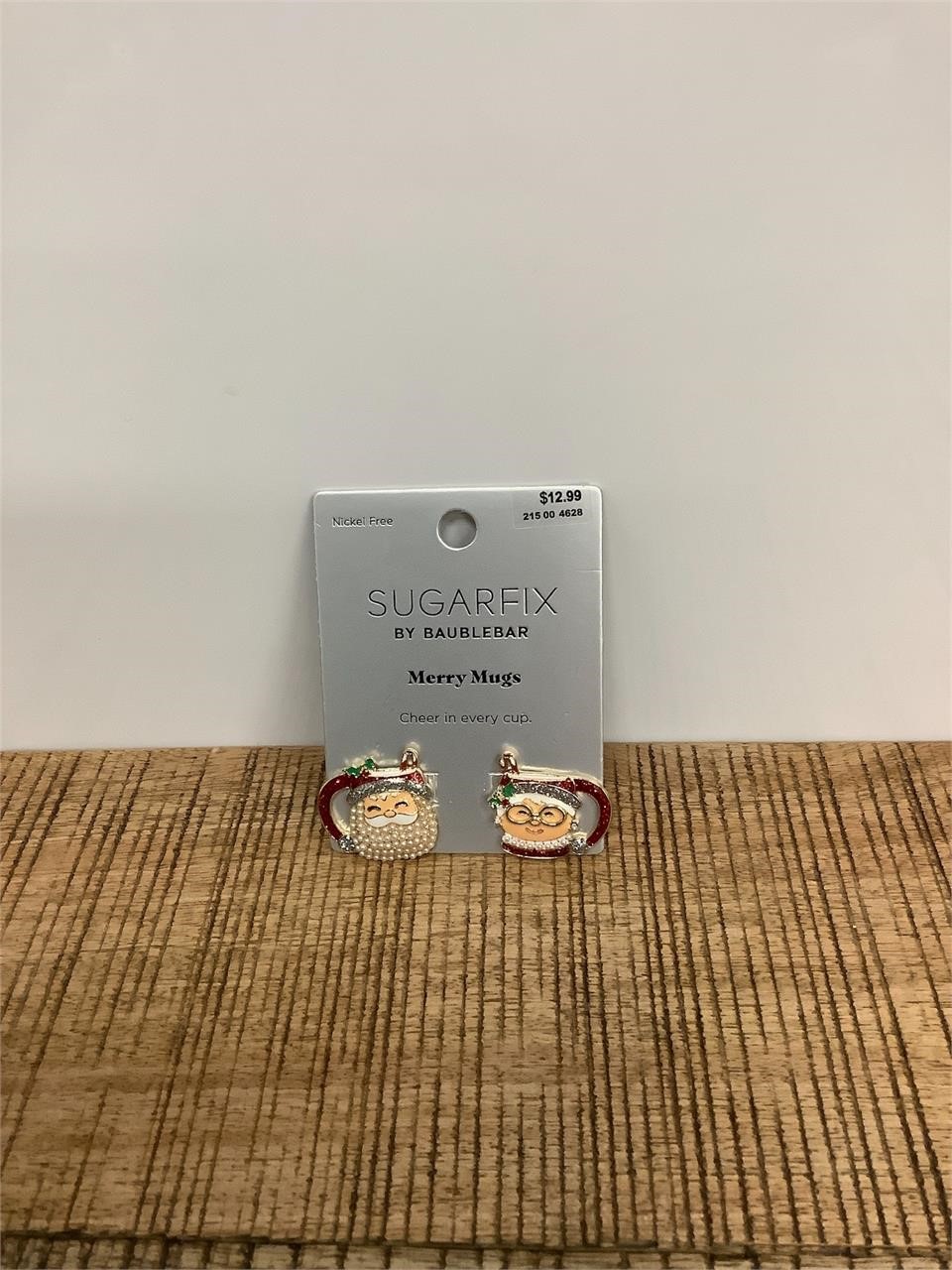 $13  merry mugs holiday earrings