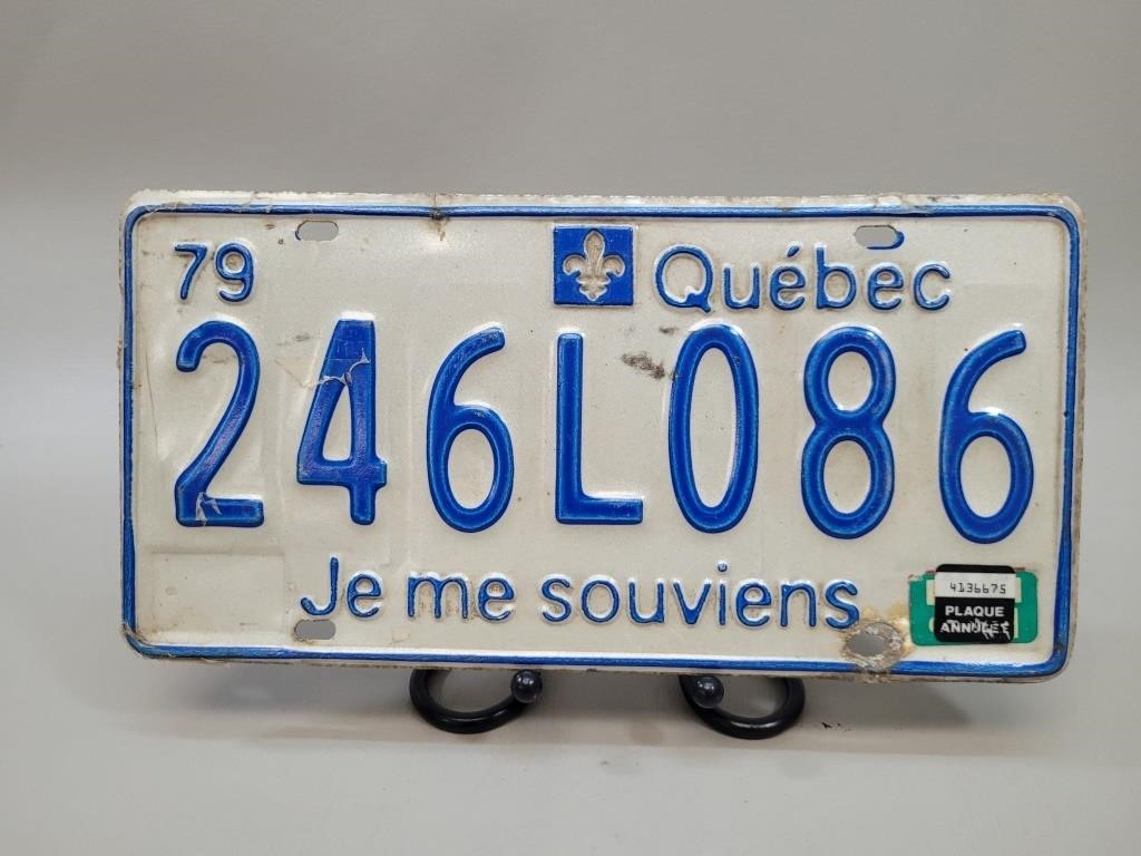 1979 Quebec License Plate