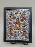 Greek Orthodox Religious Plaque vtg