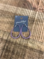 $10  purple oblong hoop earrings
