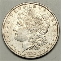 1883 Morgan Silver Dollar, AU