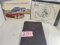 Old Lincoln Cars & Victor Tricycle advertising