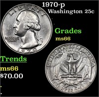 1970-p Washington Quarter 25c Grades GEM+ Unc