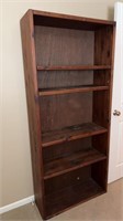 Wooden book shelf approximately 72” tall x 32” x