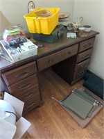 Desk with filing cabinet