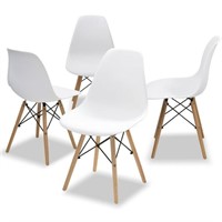 E1564 PVC Plastic Lounge Chair White Set of 4