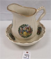 UNMARKED BOWL AND PITCHER