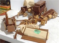 Covered wagon wood pieces