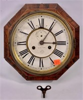 Rosewood Ansonia clock, 8 day works, octagonal,