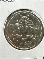 1990 barbados foreign coin