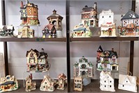 20 ASSORTED CHRISTMAS VILLAGE HOUSES & STORES LOT