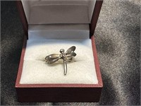 Size 6.5 - 925 Sterling Silver Dragon Fly Ring