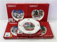 Nikko Christmas Collectors Plates 2004-05-06-07-10