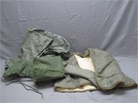 Vintage WW2 Laundry Bags (2) & WWII Winter Jacket
