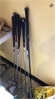 Seven golf irons including a Mizuno 05 iron