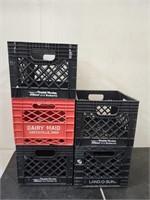 5  Dairy Stacking Milk Crates Great For Storage