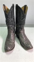 Justin Grey Full Quill Ostrich Boots