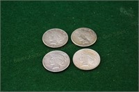 (4) Peace Silver Dollars 1922,23,26
