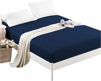 WF6944  Fitted Sheet, Navy, Twin