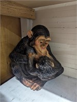 Mother & baby chimpanzee chalk art