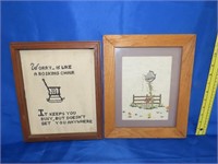 2 Cross Stitch Pieces