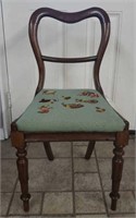 Antique Chair w/Mushroom Design Seat