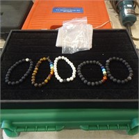 5 Unisex Lava Stone Bracelets