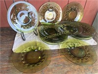 Indiana Kings Crown Glass THUMBPRINT Snack plates