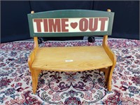 "Time-out" vintage wood bench