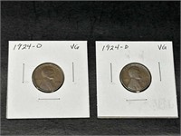 1924-D Lincoln Cents VG (2 coins)