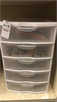 12 in plastic 5 drawer organizer