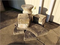 Stone Benches & table post