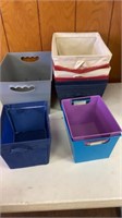 6 - Fabric Storage Bin, 1 Grey Plastic Storage