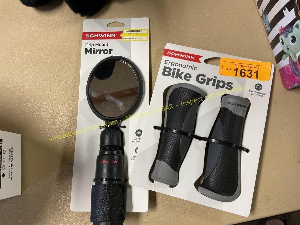 Handle grips and mirror